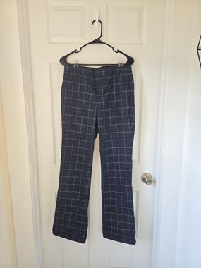 Banana Republic Navy & White Plaid Logan Dress Pants Size 6